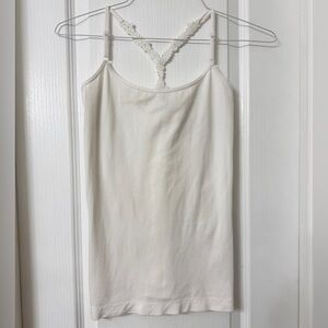 Always lace white cami tank top adjustable straps one size